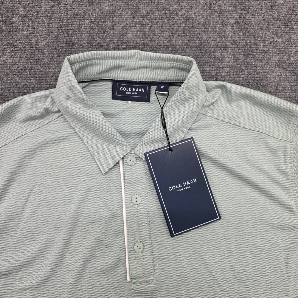 Cole Haan Golf Cool Core Polo Shirt Mens Medium Silt Green New With Tags - Picture 5 of 13